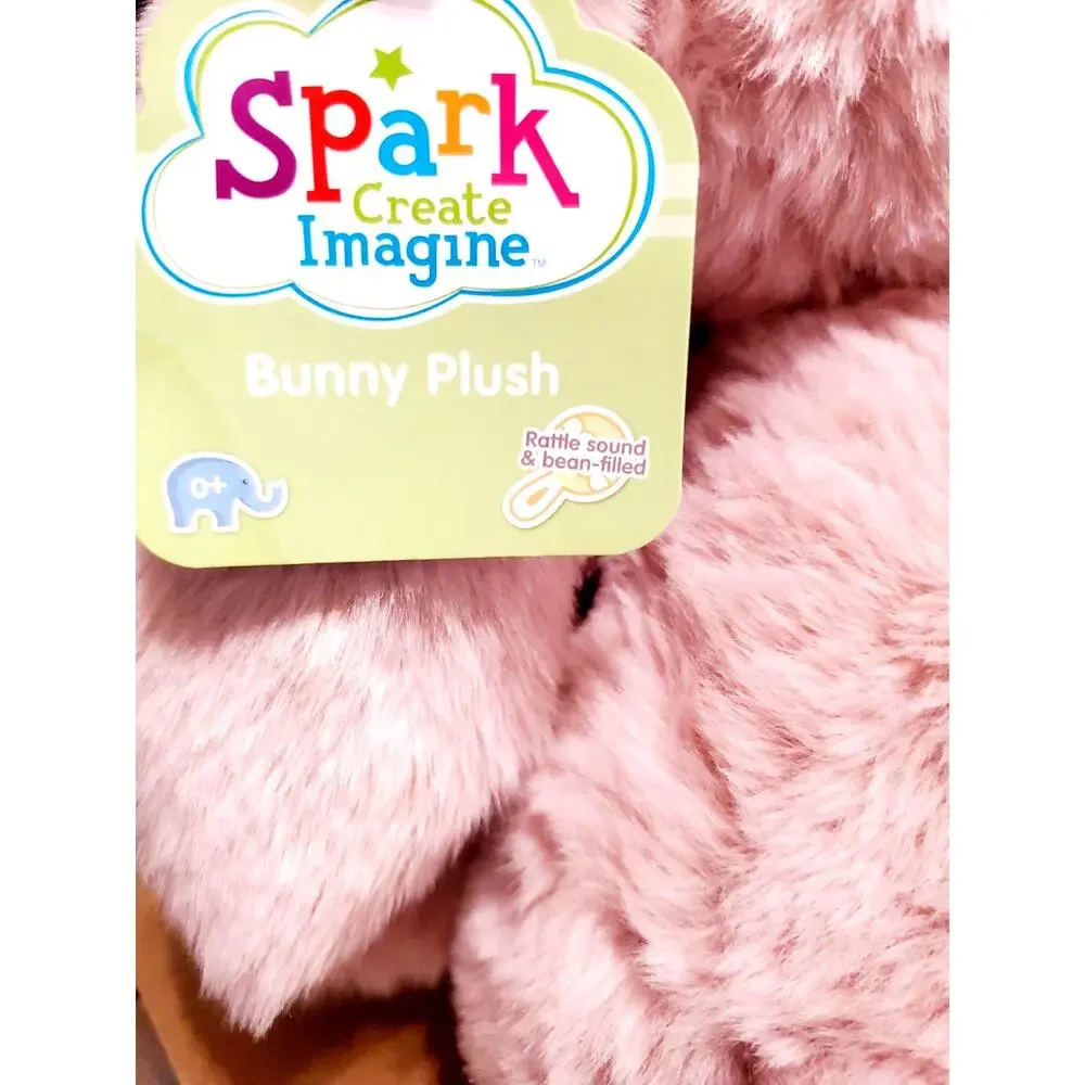 Pink Bunny Stuffed Animal Toy gift Rabbit long floppy ears Wreath Easter basket